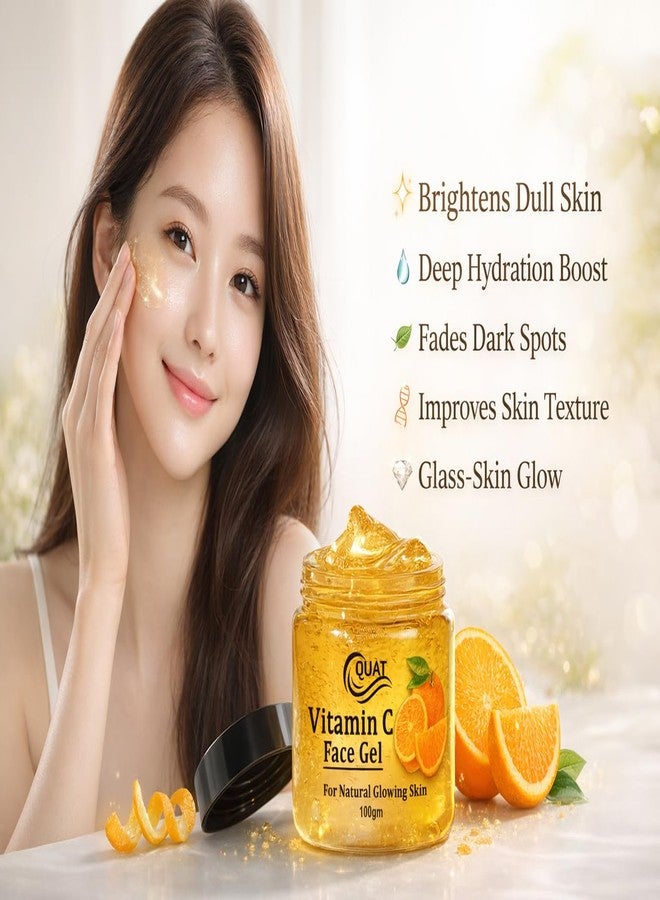 Quat Vitamin C Serum in Solid Gel with fast absorbing formula. hyaluronic acid for Anti pimple, Acne Free Skin, Aloe Vera extract for face Anti Ageing, Face Oil & Serum for Dry Skin and Oily Skin, Fairness & Face Glow | 100 Gm - Image 4