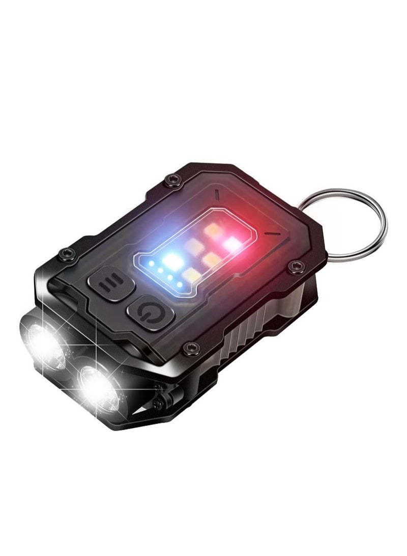 LED Flashlight - Mini Flashlight - Bright Rechargeable Keychain Flashlights - Mini LED Flashlight with Keychain Light Type-C Charging - Suitable for Hiking, Camping, Wilderness, and Fishing - Image 2