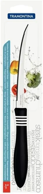 Tramontina Cor & Cor 5" Tomato Knife - Stainless Steel Blade, Black Polypropylene Handle