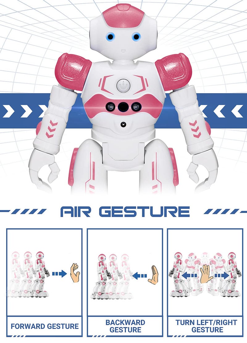 KingsDragon RC Robot Toys for Kids, Gesture & Sensing Remote Control Robot for Age 3 4 5 6 7 8 Year Old Boys Girls Birthday Present (Pink) - Image 3