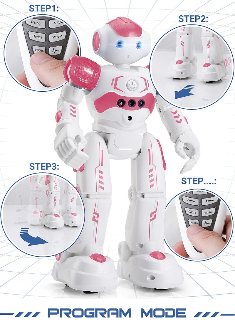 KingsDragon RC Robot Toys for Kids, Gesture & Sensing Remote Control Robot for Age 3 4 5 6 7 8 Year Old Boys Girls Birthday Present (Pink) - Image 5