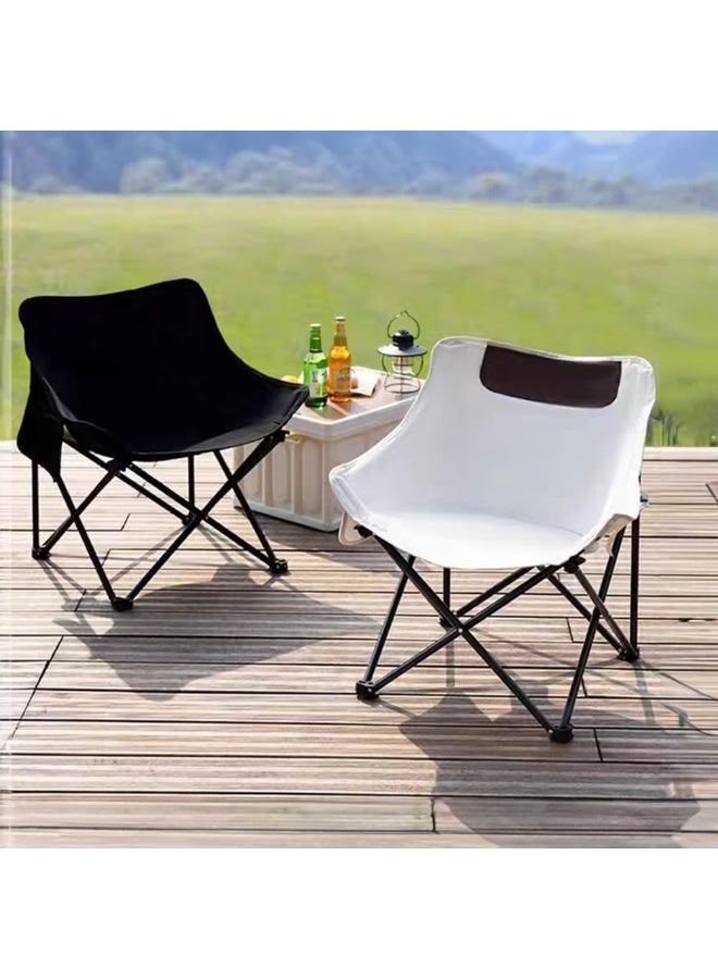 Decorhills Folding Chairs Heavy Duty Support 330 lbs Moon Chair with Carry Bag, Outdoor Quad Lumbar Back Padded with Side Pockets, Built Durable and Reliable with Compact Foldable Steel Frame - Image 3