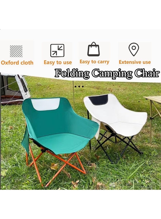 Decorhills Folding Chairs Heavy Duty Support 330 lbs Moon Chair with Carry Bag, Outdoor Quad Lumbar Back Padded with Side Pockets, Built Durable and Reliable with Compact Foldable Steel Frame - Image 5