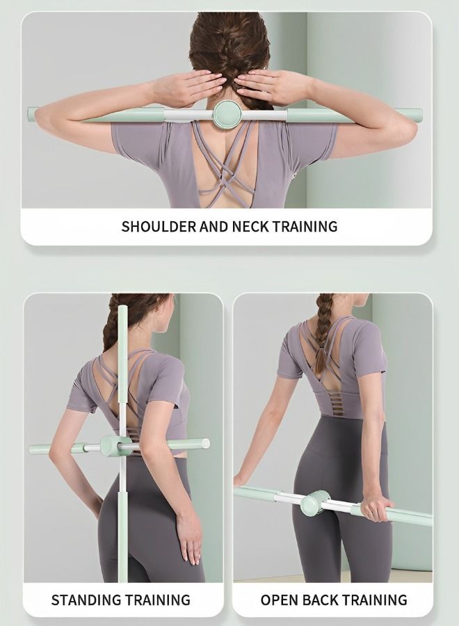 GROIC Back Straightener Posture Corrector, Yoga Sticks Stretching Tool for Posture, Humpback Correction Sticks Stretching Tool, Back Brace Women Posture Corrector for Men kids -Green - Image 5