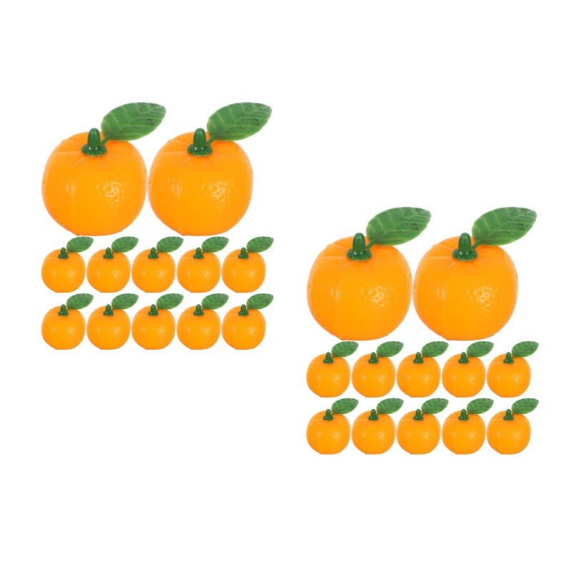 100 pcs Mini Artificial Oranges: Realistic Fake Fruit Models With Leaves - Realistic Artificial Fruits Simulation Orange For Photography Props - Image 1