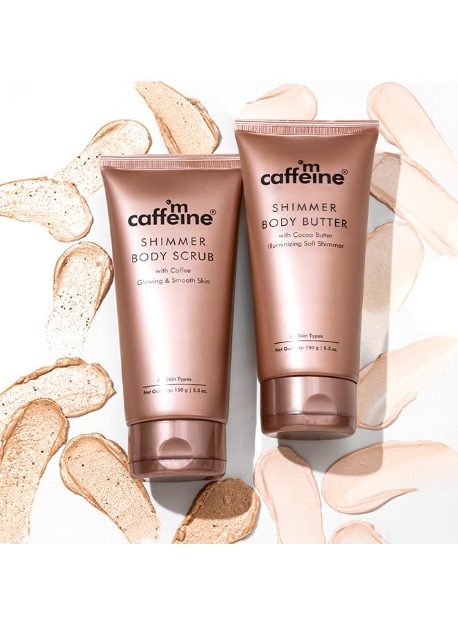 MCaffeine mCaffeine Shimmer Body Polishing Kit for women and men| Shimmer Body Scrub with Coffee & Shimmer Body Butter with Cocoa Butter | For Illuminizing Soft Shimmer & Glowing Skin for men and women  - Image 4
