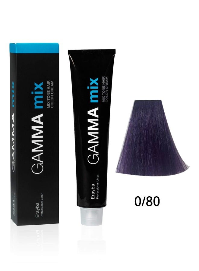 Erayba Gamma Mix Permanent Hair Dye100ml 0/80 Violet - Image 1