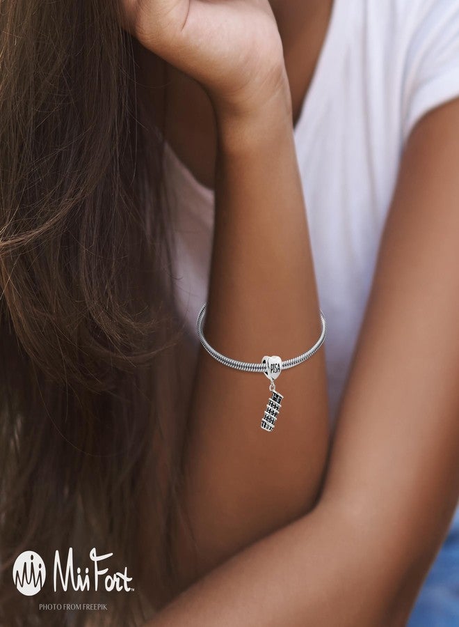 MiiFort Leaning Tower Pisa Italy Charm fits Pandora Moments Bracelets Women Travel Europe Landmark - Image 5