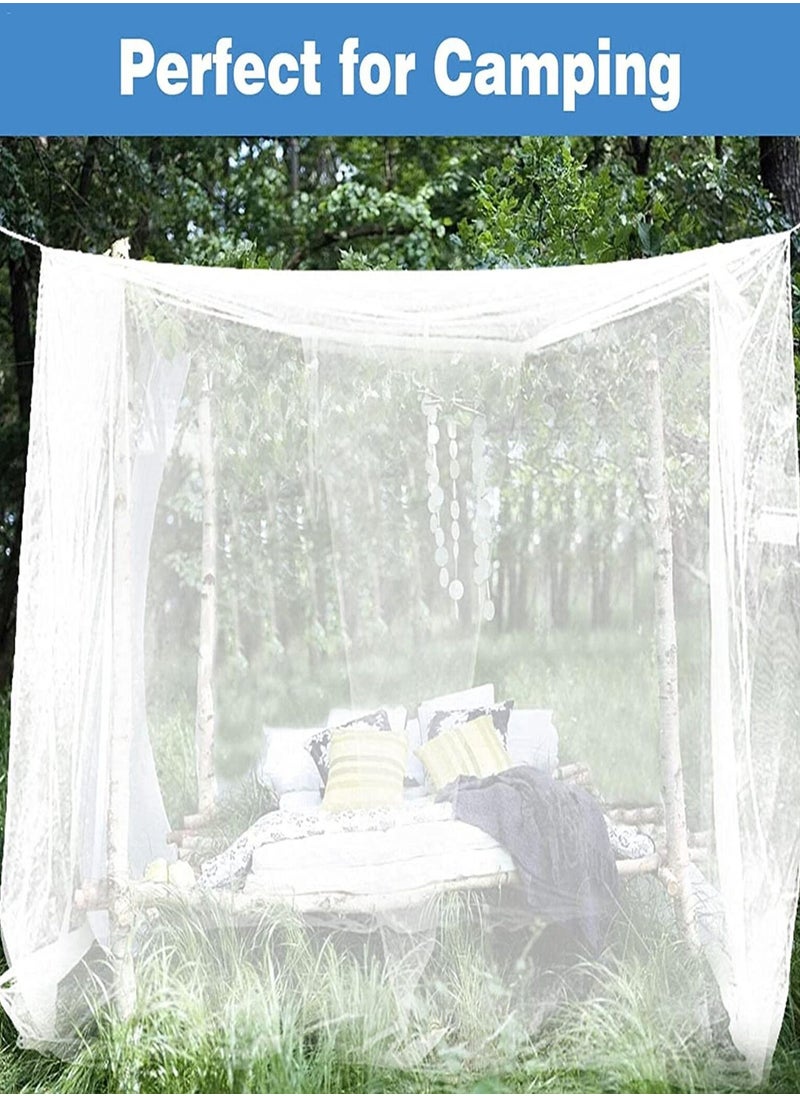 Sleep night Canopy Mosquito Net Full Netting Bedding Bedroom Decoration Hanging Bed Valance 4 Corner Tie 150 X 180 cm White  - Image 3