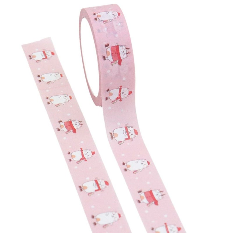 10M X 15mm Christmas Cat Creative Masking Tape For Scrapbooking Journaling Gift Wrapping - Image 1