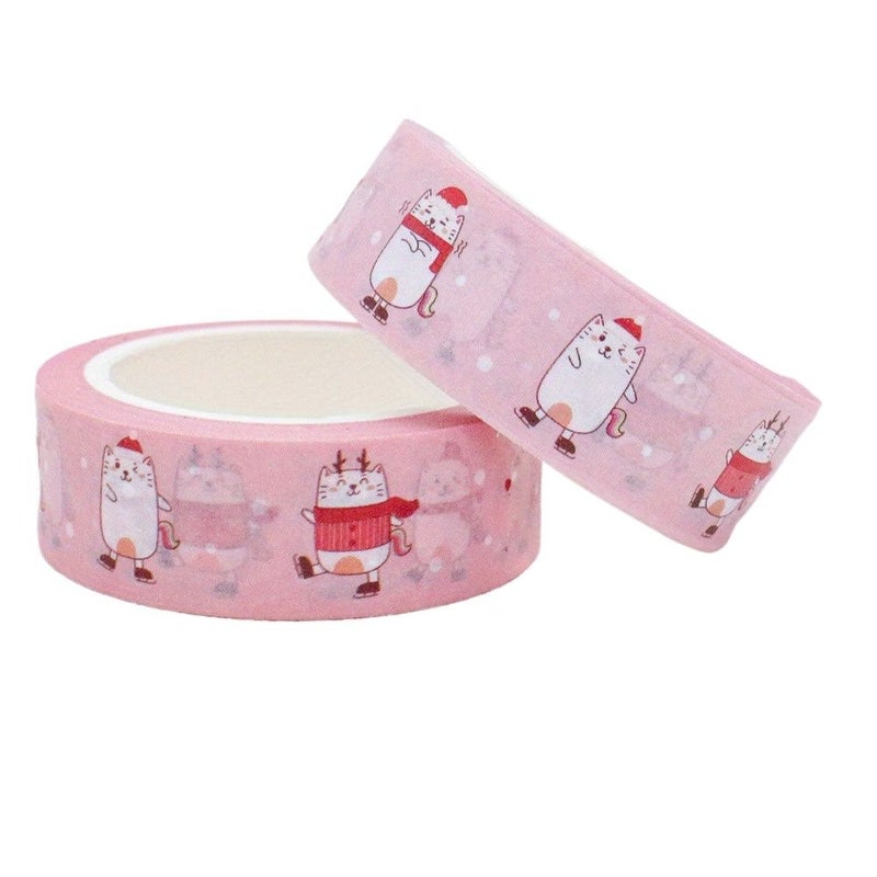 10M X 15mm Christmas Cat Creative Masking Tape For Scrapbooking Journaling Gift Wrapping - Image 2