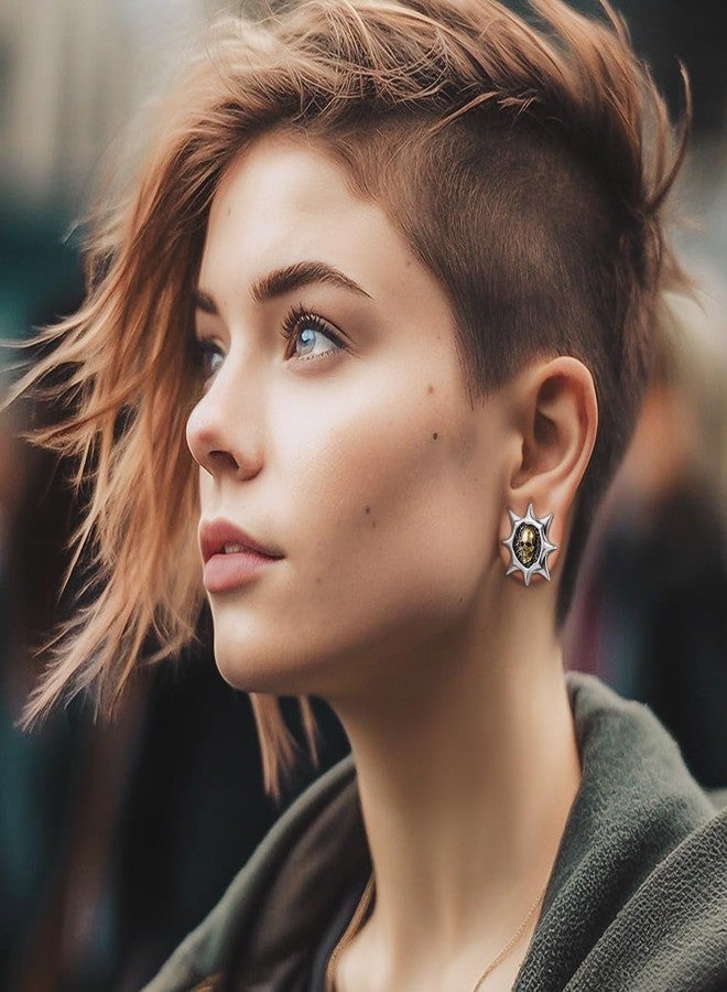 COOEAR Stainless Steel Ear Tunnel and Plug, Flesh Gauges for Earrings, Industrial Gears Design Piercing Expander Stretchers., 0g(8mm), Stainless Steel, sandstone - Image 2