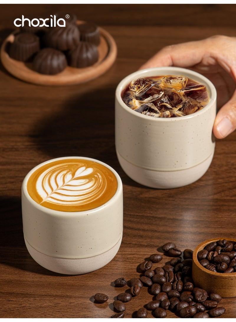 choxila 6pcs/set Ceramic coffee cup, Saudi coffee cup, A cup of coffee, Espresso mug, Tea cup, Milk cup, Juice glass, For home gatherings, Afternoon tea, Hotels, Camping, Office, Festival gifts 230ml - Image 3