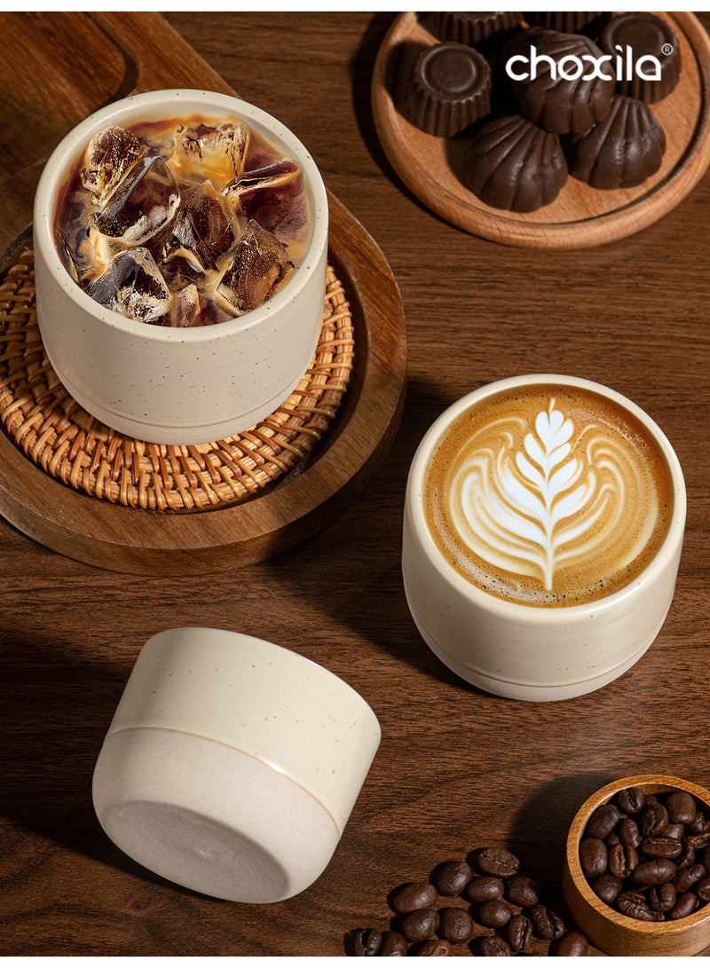 choxila 6pcs/set Ceramic coffee cup, Saudi coffee cup, A cup of coffee, Espresso mug, Tea cup, Milk cup, Juice glass, For home gatherings, Afternoon tea, Hotels, Camping, Office, Festival gifts 230ml - Image 4