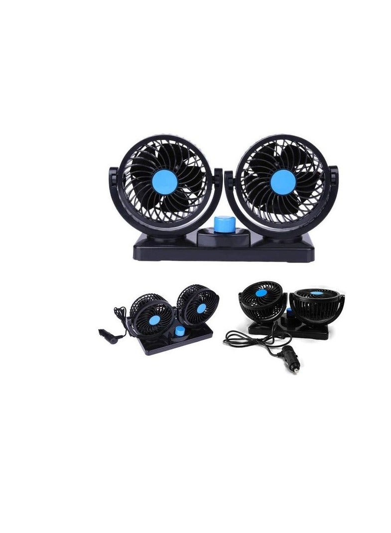Double Car Fan With Durable And Comfortable Design For Effective In-Car Cooling, 360 - Image 1
