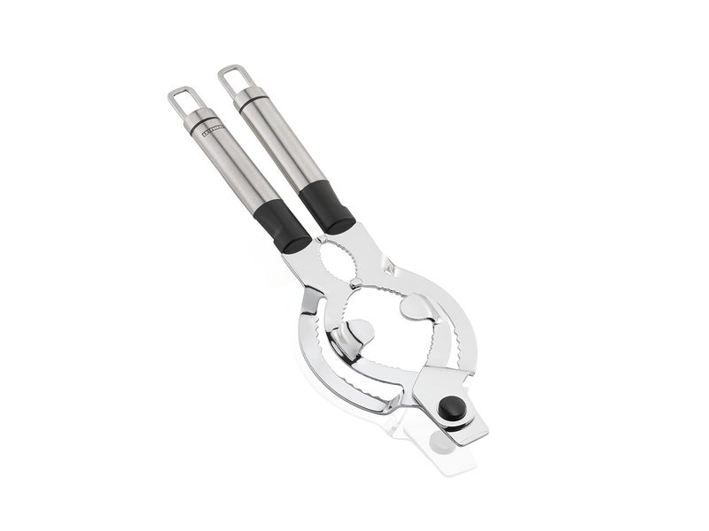 Leifheit Universal Bottle Opener Proline Universal Jar Opener Proline Range Stainless Steel Lid Opener Kitchen Tool with Hanging Loop Opening Difficult Jars Loosen Bottle Caps