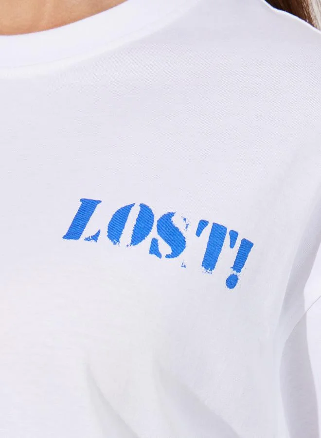 Styli Slogan Print Oversized Short Sleeve T-Shirt