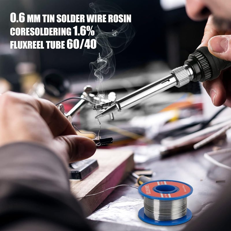 Q-MING Soldering Iron Kit, 60W Soldering Iron with 5pc Interchangeable Tips, 10-in-1 Adjustable Temperature Solder Welding Tools, Fast Heating, Electronic Repair, 110V, Green - Image 3
