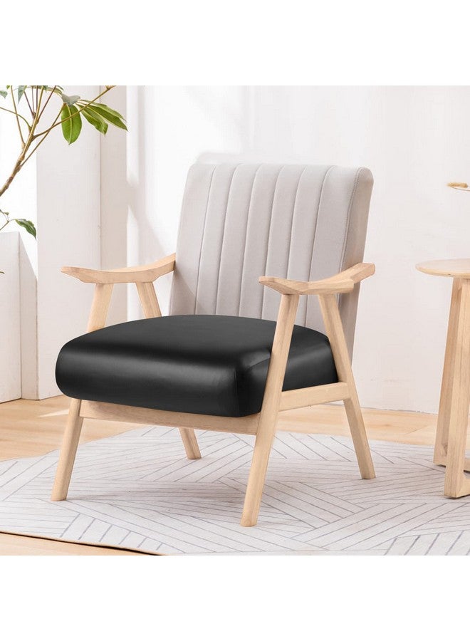 Fuloon Faux Leather Couch Cushion Slipcover, Waterproof Stretch Covers For Sofa, Rv Chair Seat Cover, Individual Loveseat Couch Cushion Replacement, Pu Leather Sofa Slipcovers(2 Pack, Black) - Image 3
