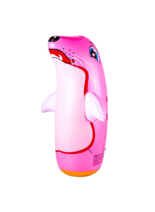 PVC Classic Cute Dolphin Penguin Inflatable Tumbler Sand 90cm Inflatable Animal Toys Wholesale-Color:Yellow Dog  - Image 5