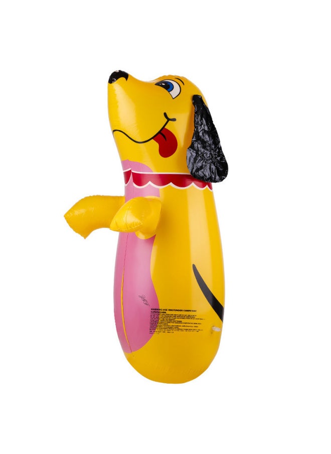 PVC Classic Cute Dolphin Penguin Inflatable Tumbler Sand 90cm Inflatable Animal Toys Wholesale-Color:Yellow Dog  - Image 1