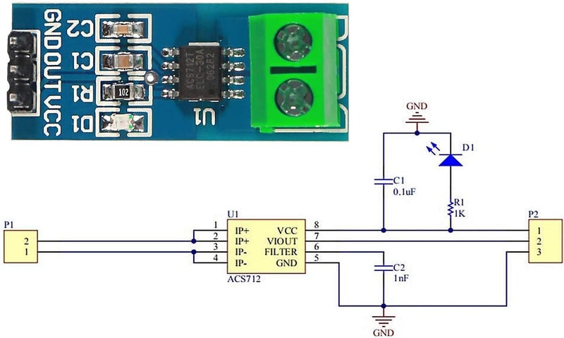 Atnsinc 3PCS 30A Range Current Sensor ACS712 Module AC/DC for Arduino (30A) - Image 5