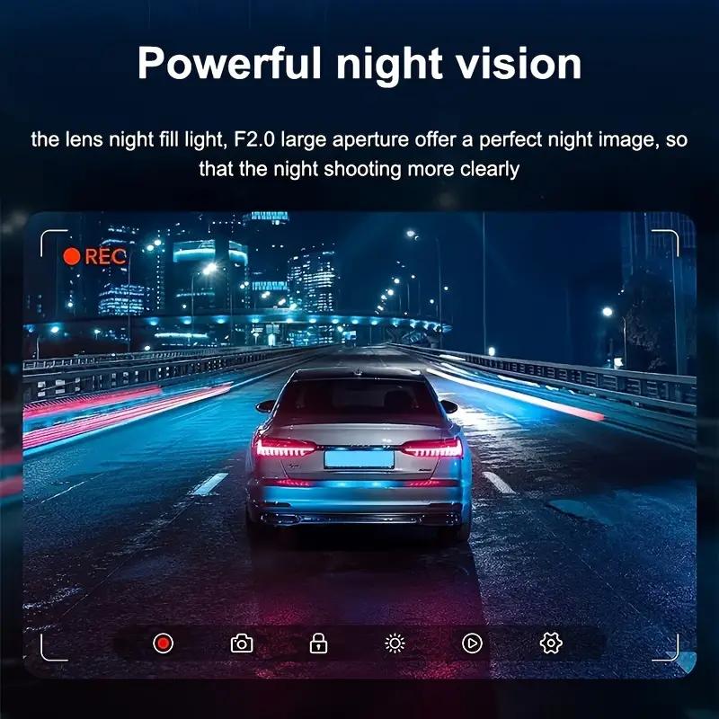 1080P dual lens driving recorder with 130 ° wide-angle, night vision, loop recording, G-sensor, and vehicle motion detection - Image 3