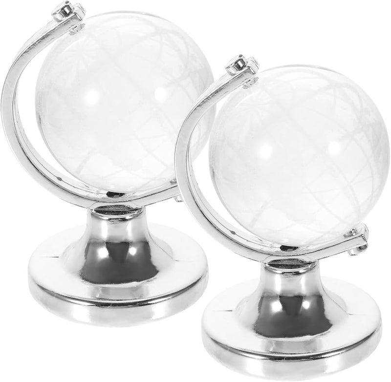زخرفة كرة زجاجية دوارة طقم من قطعتين مع قاعدة لسيارة المنزل مكتب المكتب - Image 1