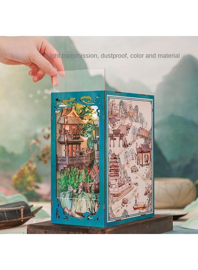Bluejw CuteBee Dongpo Shiyi Diy Wooden 3D Handmade Assembled Book Stand Model Exquisite Toys For Birthday Women - Image 4