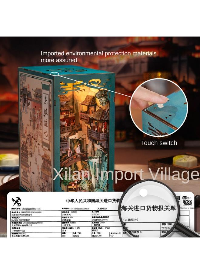 Bluejw CuteBee Dongpo Shiyi Diy Wooden 3D Handmade Assembled Book Stand Model Exquisite Toys For Birthday Women - Image 5