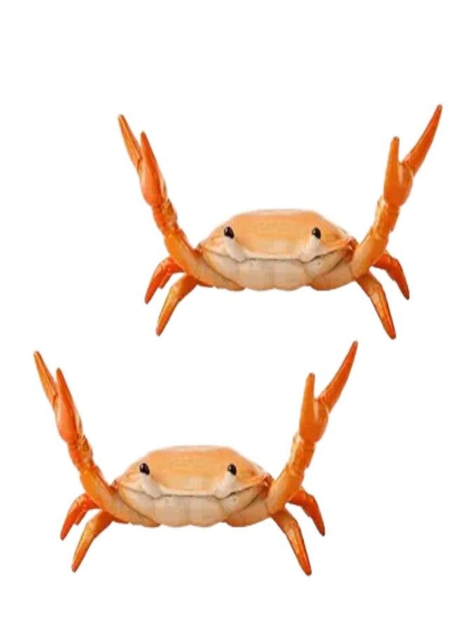 DPWOUM 2Pcs Creative Crab Pen Holder Weightlifting Crabs Pen Stand Storage Rack, Office Desktop Decoration, Pencil Holders Desk Supplies Holders and Dispensers, Workspace Organizers (Orange) - Image 1