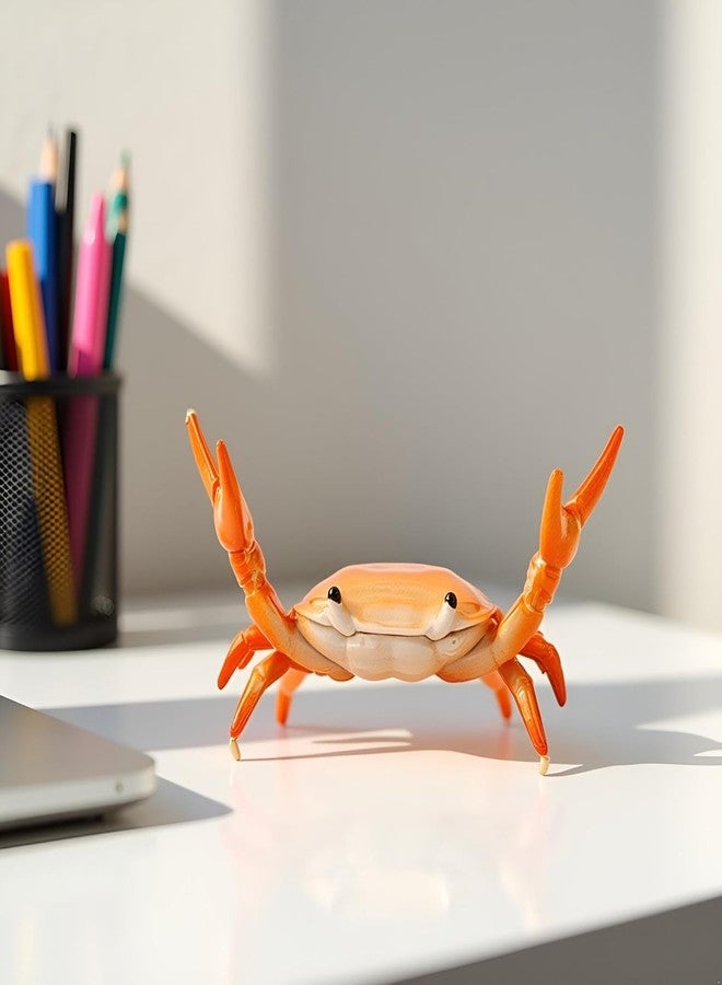 DPWOUM 2Pcs Creative Crab Pen Holder Weightlifting Crabs Pen Stand Storage Rack, Office Desktop Decoration, Pencil Holders Desk Supplies Holders and Dispensers, Workspace Organizers (Orange) - Image 4
