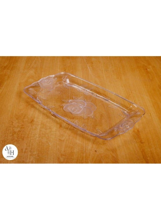 Rectangular Rose-Shaped Acrylic Tray 7539654378843 - Image 1