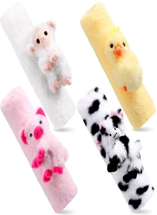 Datanly 4 Pcs Animal Car Seat Belt Covers Plush Seatbelt Strap Cover Soft Seatbelt Shoulder Pads Seat Belt Cushion Decorative Padded Vehicle Accessory for Kids Adults(Farm) - Image 1
