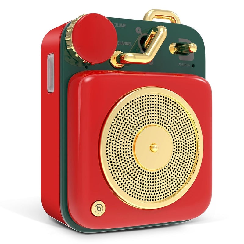 Muzen Mini Bluetooth Speaker, Button Small Cute Portable Metal Retro Wireless Speaker with Loud Volume Great Sound and Portable Lanyard & Gift Bag for Office Classic Vintage Decor - Image 1