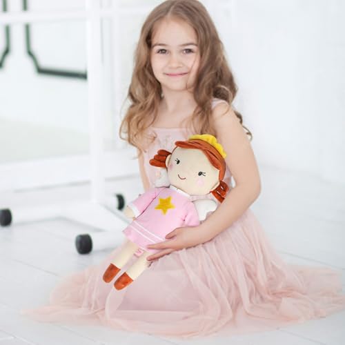 free-space freespace Angel Doll for Girl Baptism Gifts Stuffed Plush Toy Sunday School Religious for Kids 12 inch Pink - Image 5