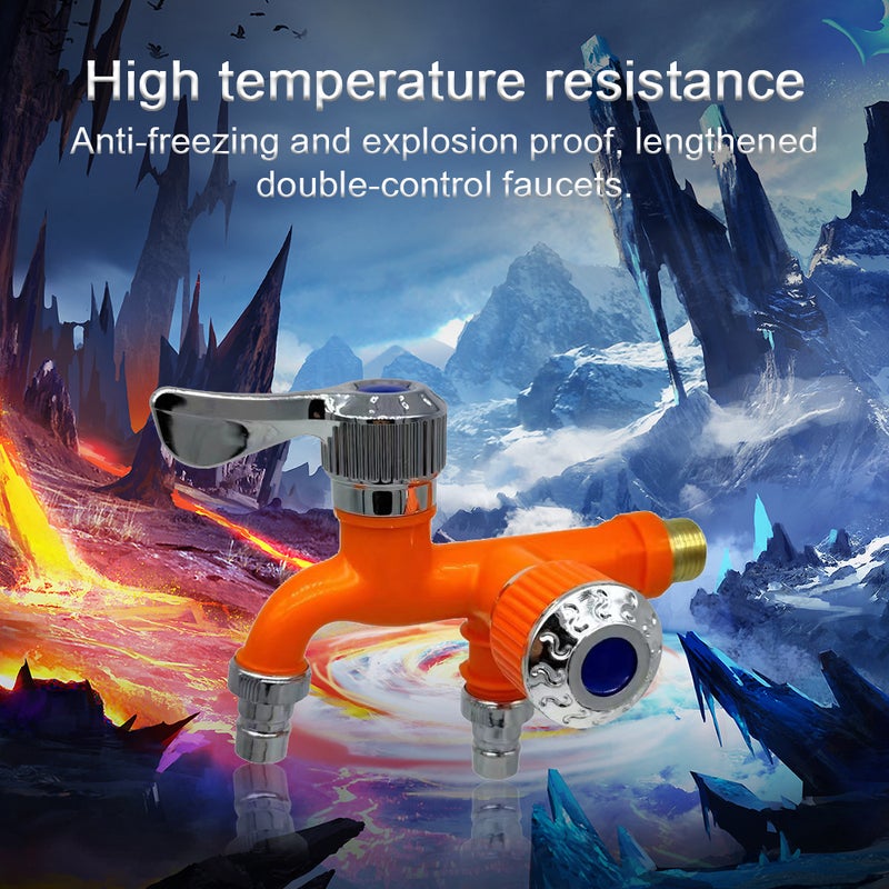 Dual Control Faucets Double Outlets Water Tap Universal Interface Connector Sink Faucets Home Bathroom Hose Irrigation Fitting Garden Watering Supplies - Image 4