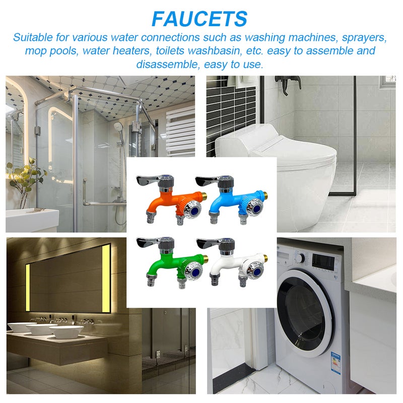 Dual Control Faucets Double Outlets Water Tap Universal Interface Connector Sink Faucets Home Bathroom Hose Irrigation Fitting Garden Watering Supplies - Image 3