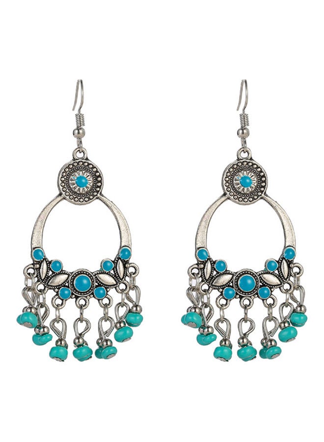 NIBEMINENT 925 Silver Carved Short Vintage Earrings  - Image 1