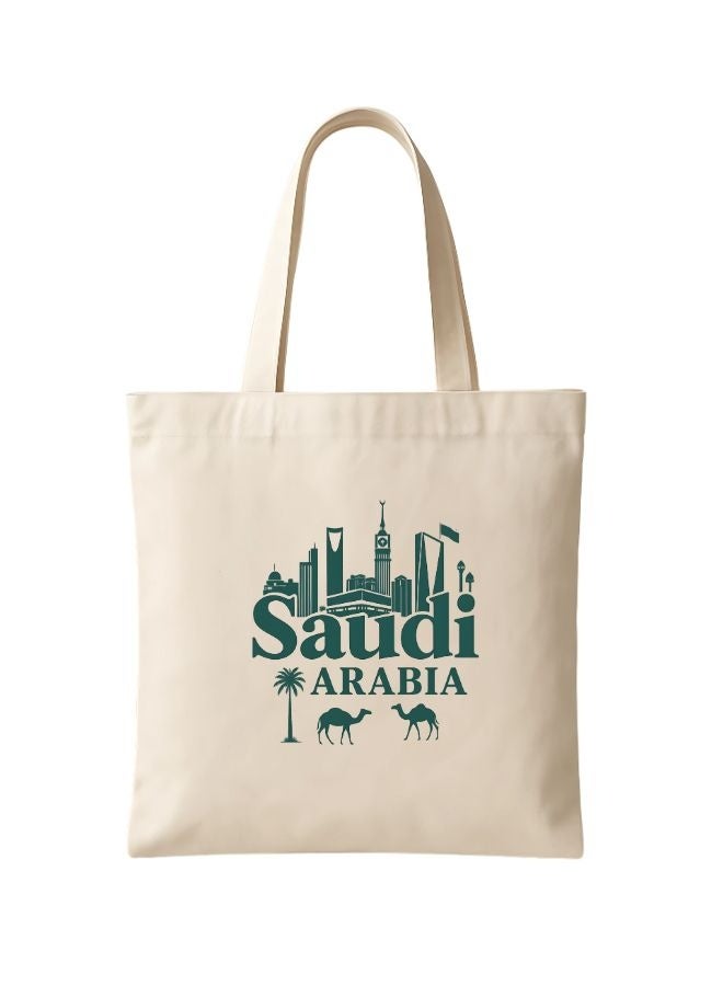 PRINTSHOP4ME Saudi International Day Cotton Tote Bag–Eco-Friendly Souvenir&Travel Accessory–Reusable&Stylish Gift For All Ages - Image 1