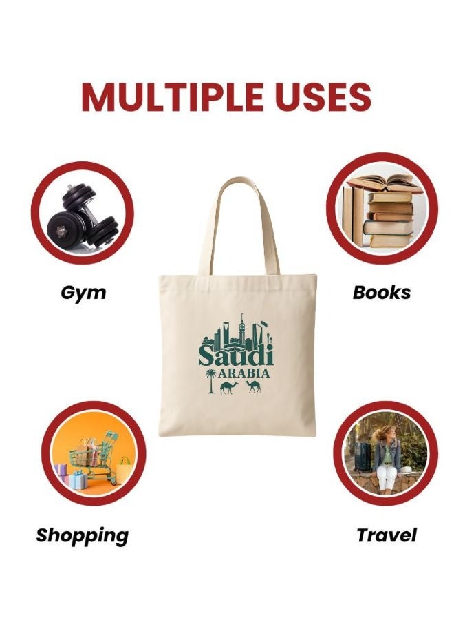 PRINTSHOP4ME Saudi International Day Cotton Tote Bag–Eco-Friendly Souvenir&Travel Accessory–Reusable&Stylish Gift For All Ages - Image 3