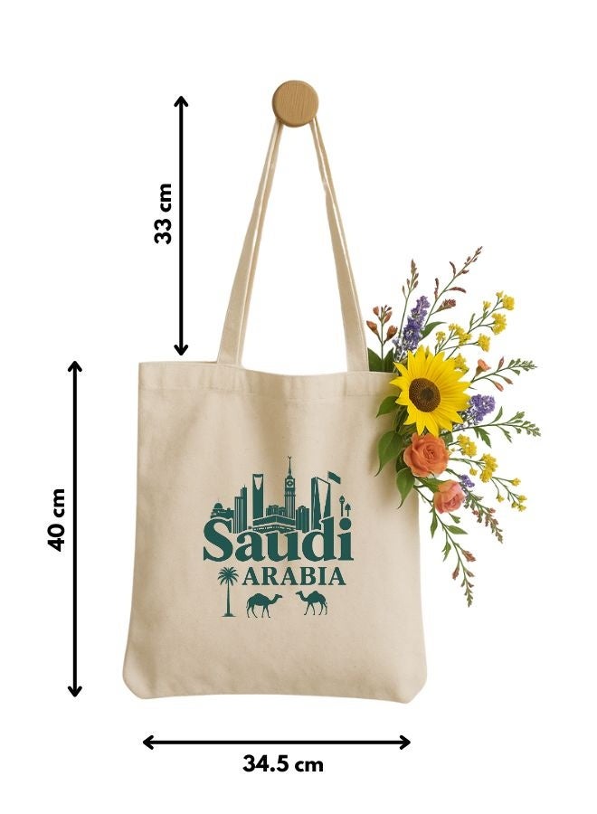 PRINTSHOP4ME Saudi International Day Cotton Tote Bag–Eco-Friendly Souvenir&Travel Accessory–Reusable&Stylish Gift For All Ages - Image 5