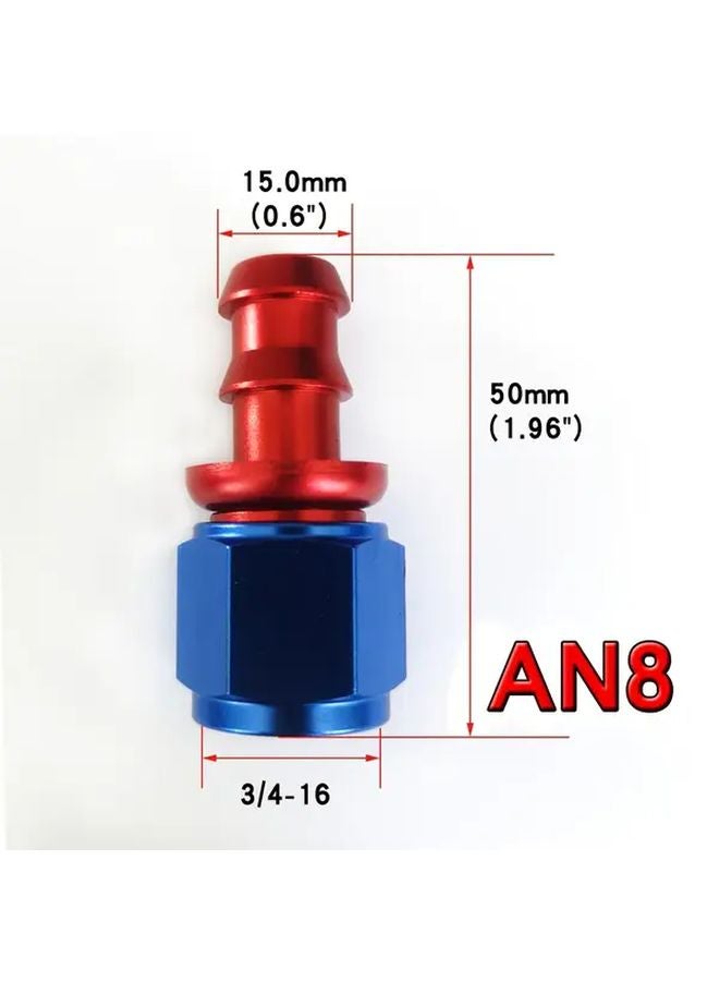 Red AN8 0 Degree Aluminum Swivel Hose End Fitting For Oil Fuel Universal - Image 1