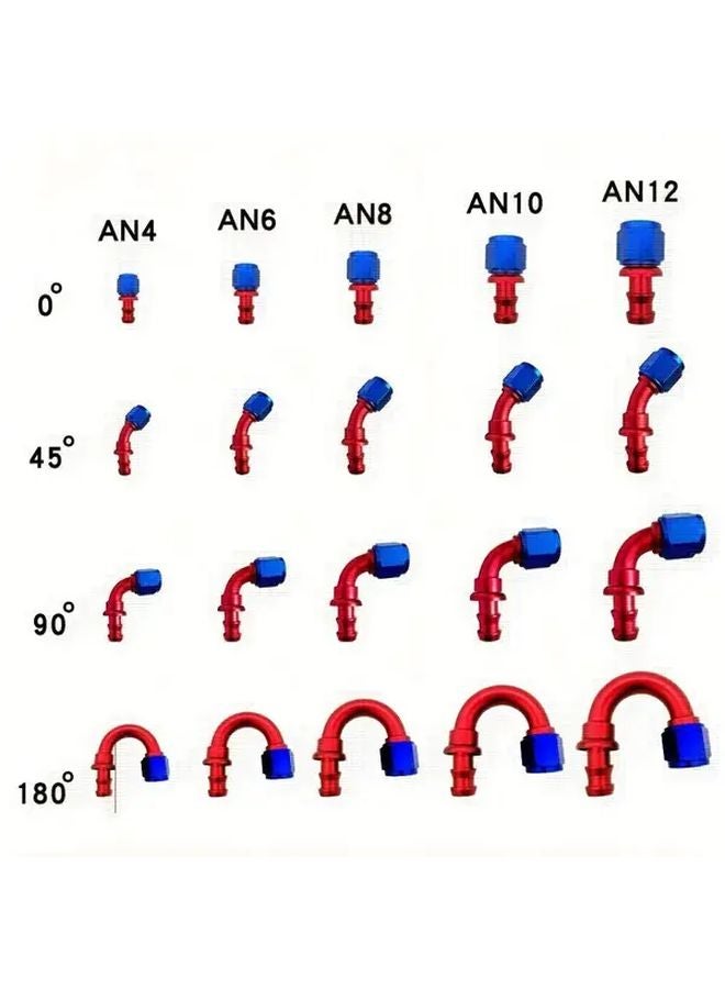 Red AN8 0 Degree Aluminum Swivel Hose End Fitting For Oil Fuel Universal - Image 3