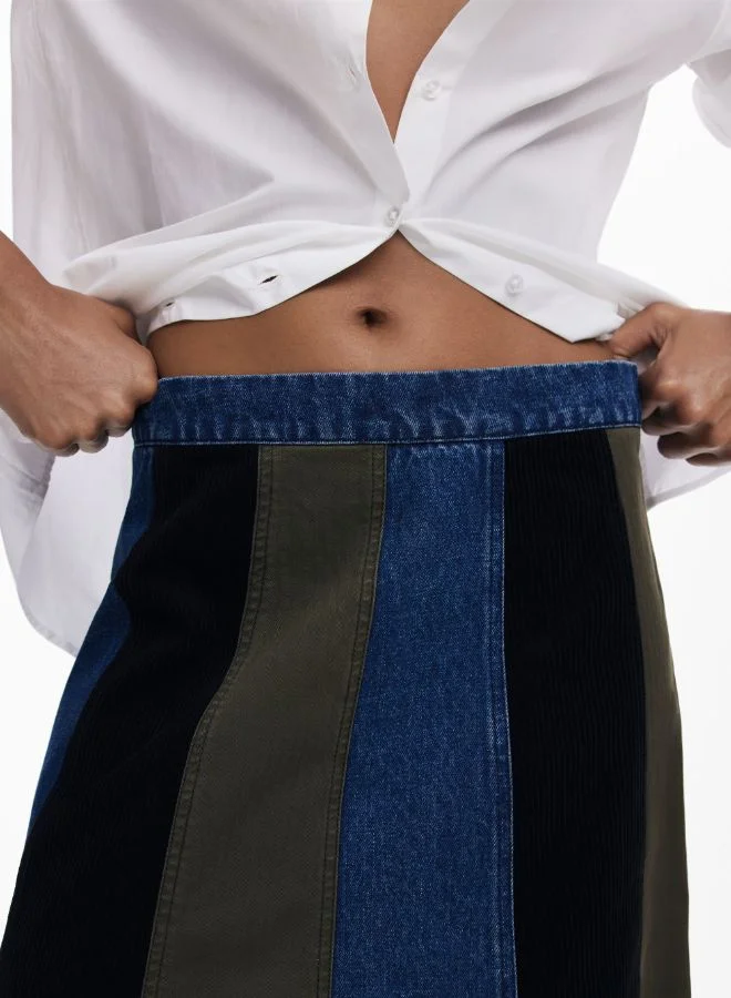 DESIGUAL Multicolour A-line patchwork midi skirt for Women | Best Price UAE