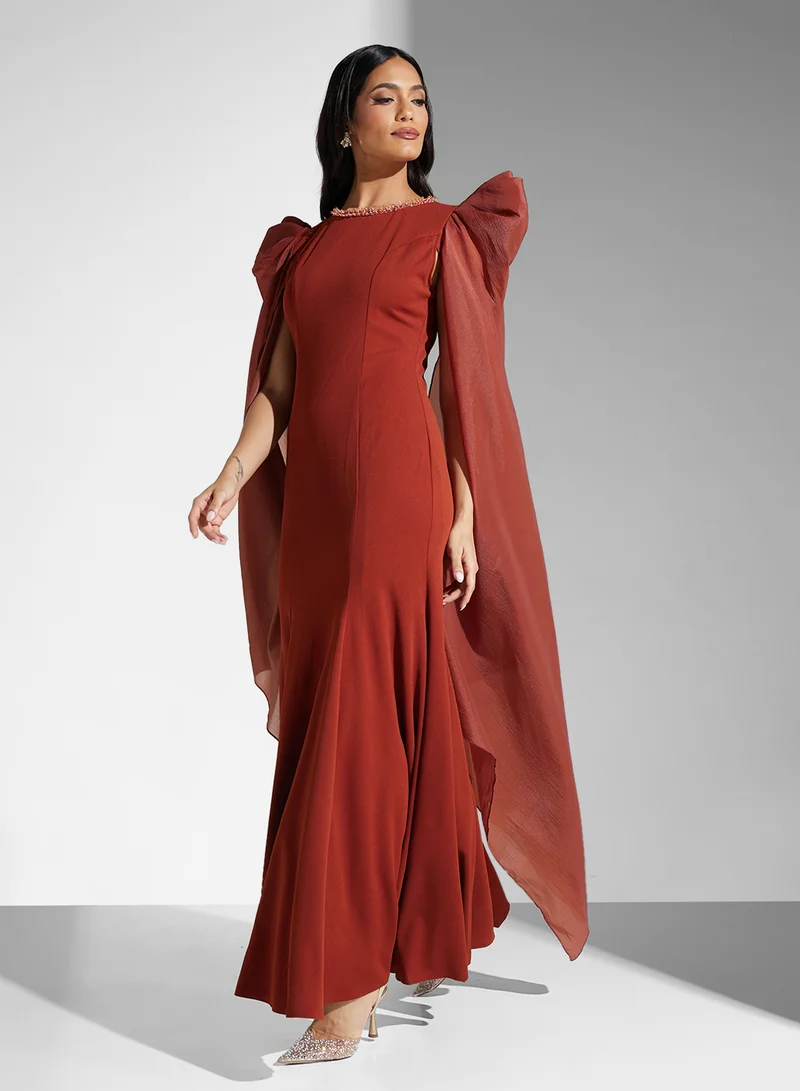 Namshi x  Sleeve Detail Formal Dress for Women | Best Price UAE