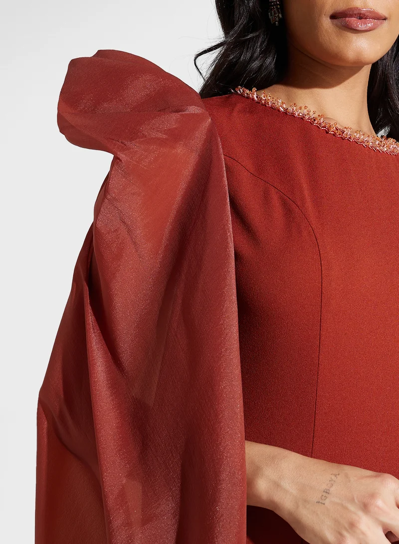 Namshi x  Sleeve Detail Formal Dress for Women | Best Price UAE