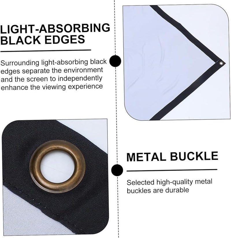 Foldable Polyester Projector Screen 100 Inch Anti Crease Indoor Outdoor Movie Screen - Image 2