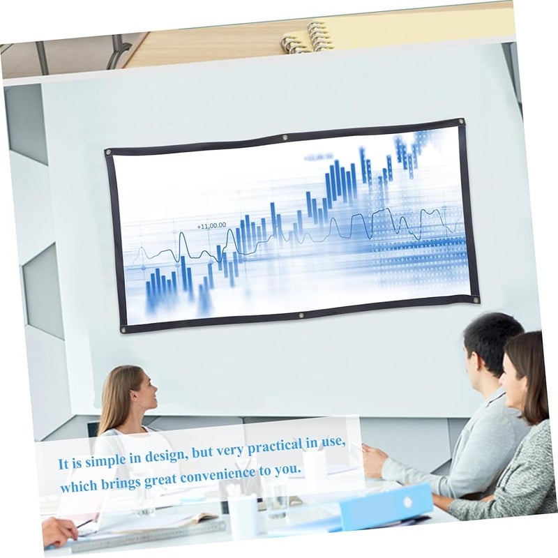 Foldable Polyester Projector Screen 100 Inch Anti Crease Indoor Outdoor Movie Screen - Image 4