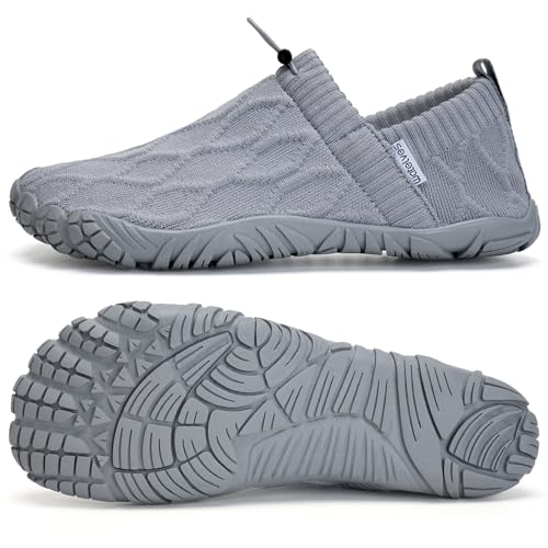 WateLves Barefoot Water Shoes Women Men Minimalist Comfortable Walking Shoes Beach Outdoor Running Sneakers (Grey,39) - Image 3